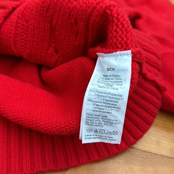 J.Crew Cable knit Sweater red wool blend pullover crewneck long sleeve XS S - Picture 8 of 10